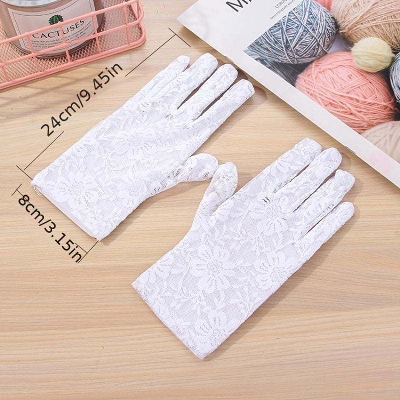 Bridal Lace Floral Gloves Wedding Party Accessories For Bride