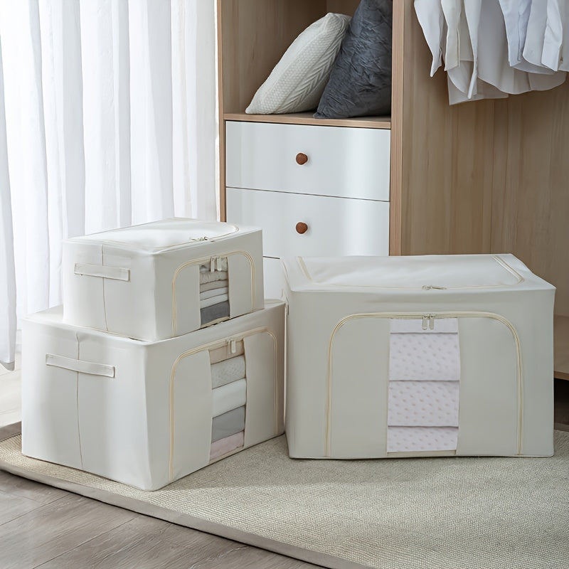 Portable Clothes Storage Drawer Box With Window & Support Rack
