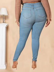 High Rise Skinny Jeans Women's Plus Denim Pants