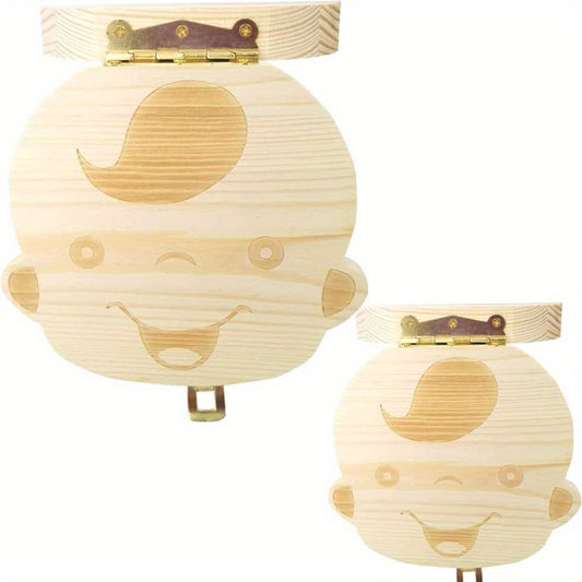 Baby Tooth Box Keepsake For Girls Wooden Tooth Storage And Saver Box