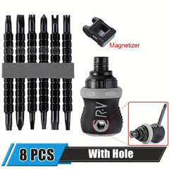 8pcs Mini Ratchet Screwdriver Set CRV Telescopic Detachable Handle Repair Tool