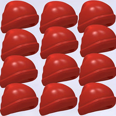 12pcs Red Ski Hat Building Blocks Set for Christmas Scenes & Dressing Toys