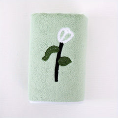 Rose Flower Embroidered Hand Towel Coral Fleece Soft Face Towel
