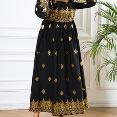 Floral Print Long Sleeve Maxi Dress
