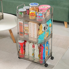 Acrylic Storage Rack Snack Trolley Floor Rack Mobile Bathroom Storage