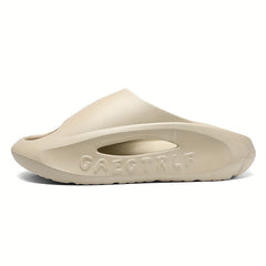 Men's Alphabet Detail Non Slip Platform Slides Soft Sole Cloud Slides