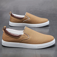 Men's Canvas Loafer Shoes Padded Collar Slip On Shoes Spring Summer