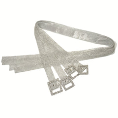 Rhinestone Inlaid Y2K Belts Sparkly Belt Stylish Wide Belt Dress Girdle