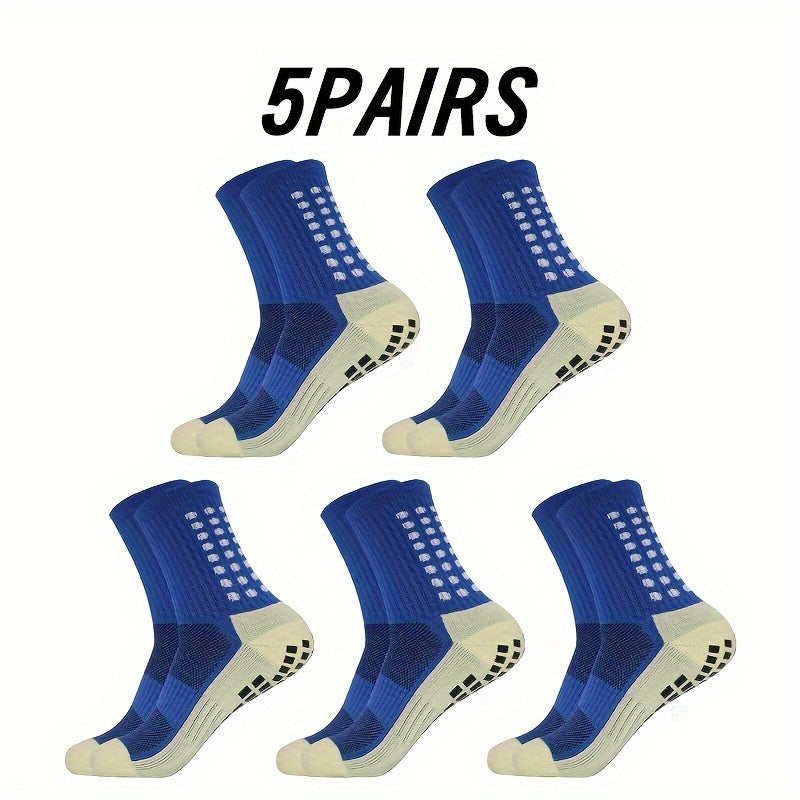 Non-slip Breathable Mid-tube Football Socks - 5 Pairs