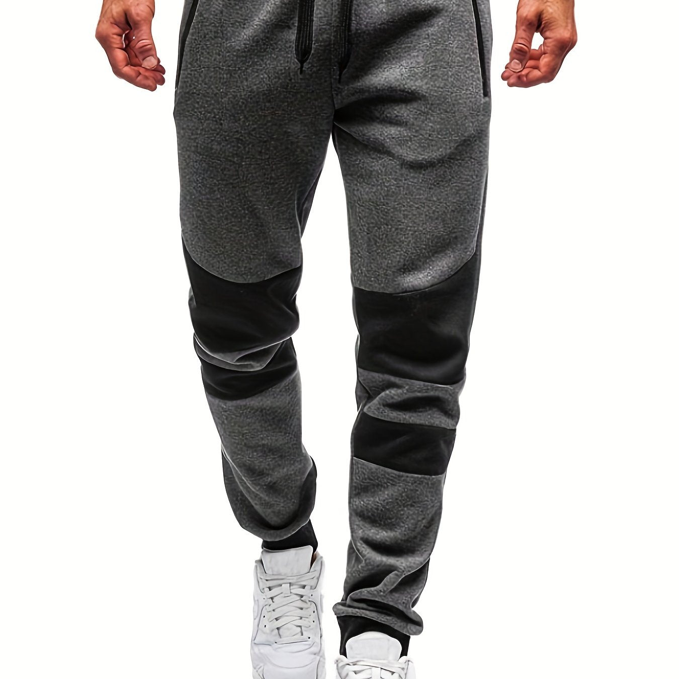 Men's Loose Fit Block Joggers with Drawstring Waist