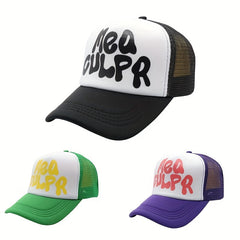 Hip Hop Letter Print Mesh Baseball Cap Trucker Cap