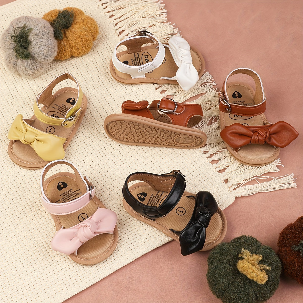 Baby Girls Bowknot Open Toe Sandals Lightweight Walking Shoes