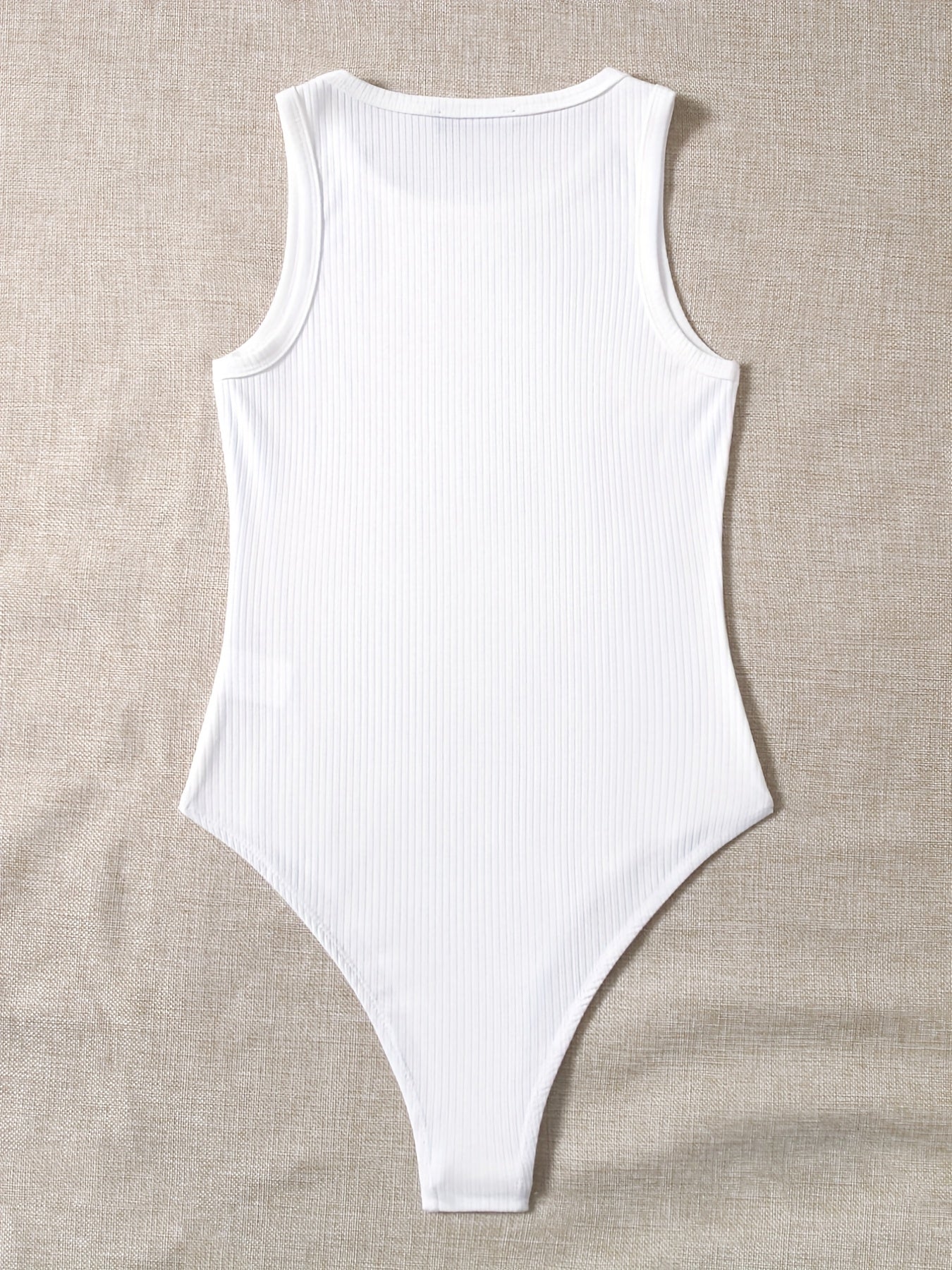 Basic Bodysuit Women's Plus Ribbed Round Neck Bodysuit