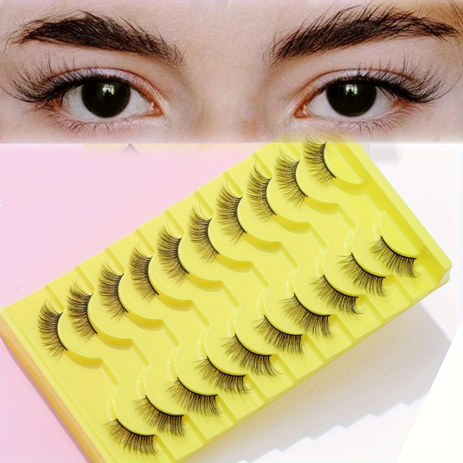 10 Pairs Cat Look Eyelashes Wispy Cross Eye Lashes 15mm
