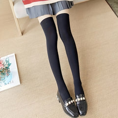Women's Solid Thigh High Socks Over The Knee Stockings