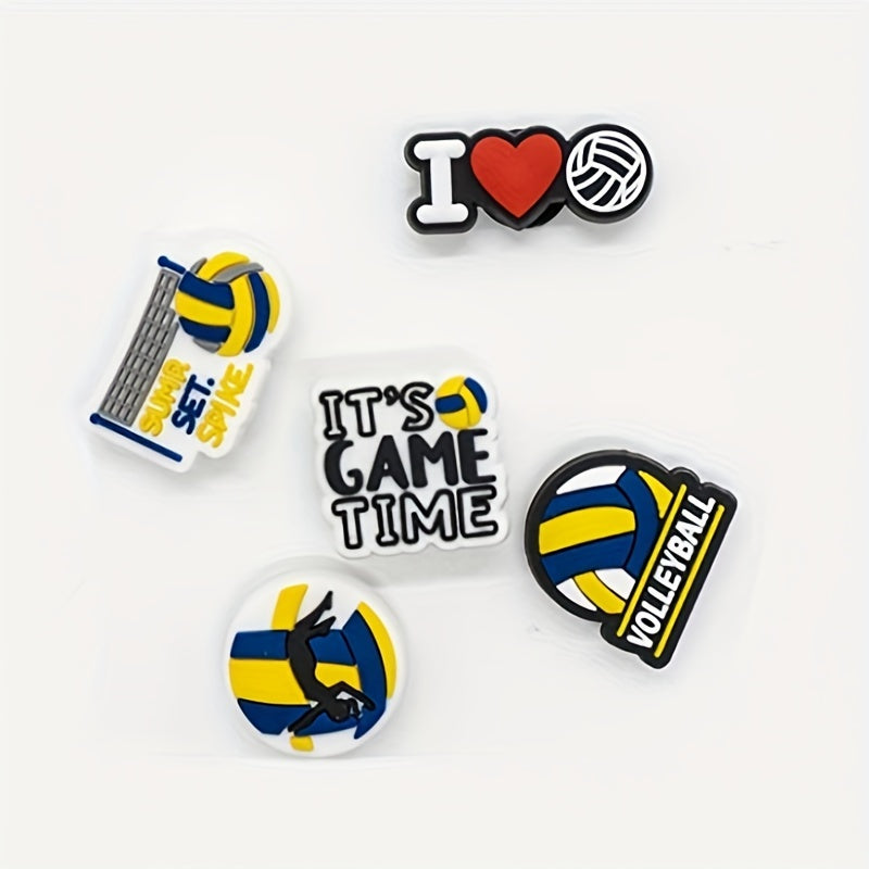 16pcs Volleyball Shoe Charms Decoration For Teens Men Women Boys And Girls