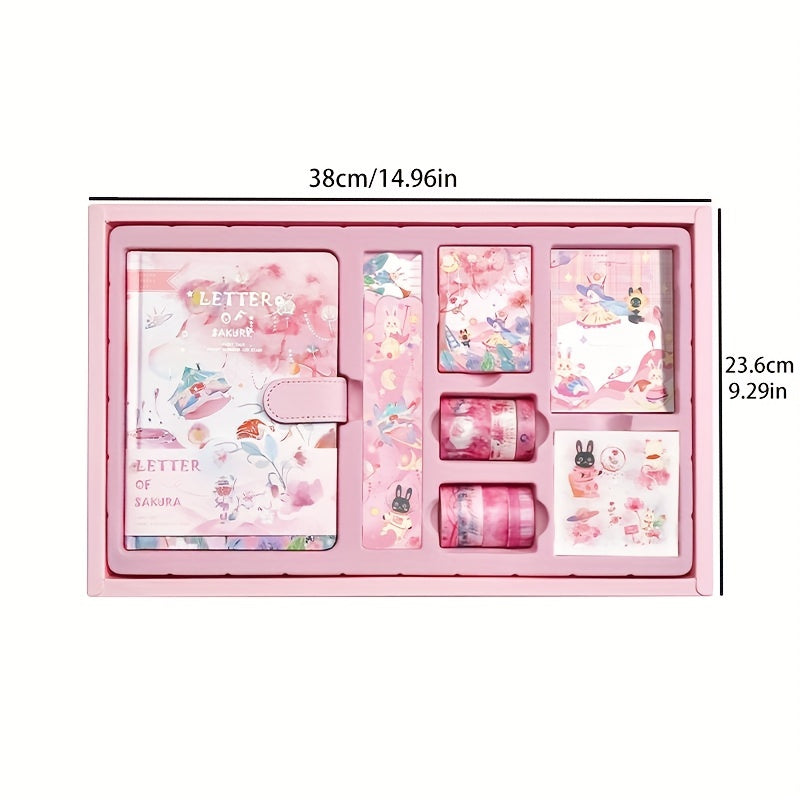 Girl Heart Notebook Sticker Tape Decoration Set