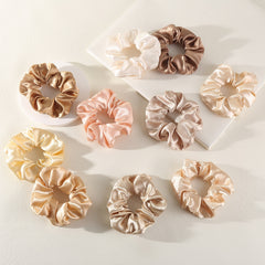 10pcs Silk Satin Solid Hair Ties Oversize Scrunchies Colorful Scrunchies