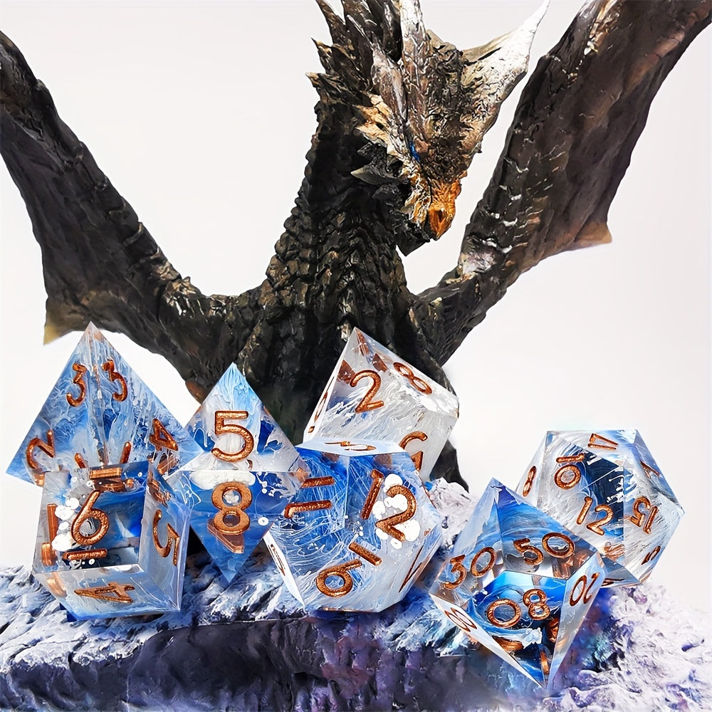 7pcs Resin Polyhedral Dice Set for RPG Board Games