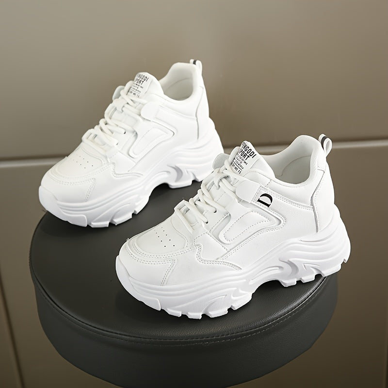 Lace up Running Shoes Height Increase Casual Sneakers Non slip Sports Sneakers