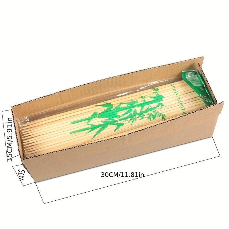 50pcs Round Bamboo Sticks BBQ Disposable Barbecue Supplies