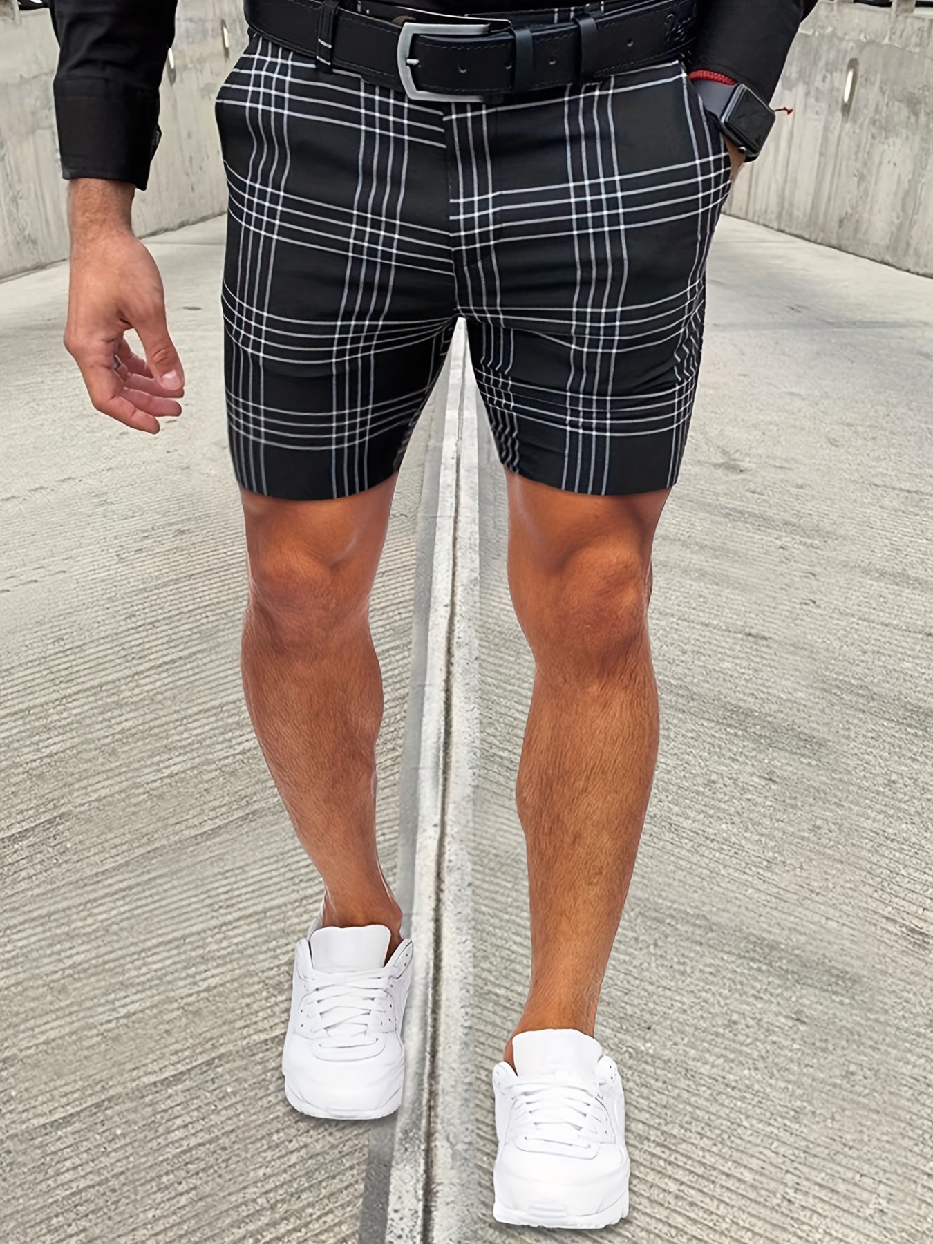 Men's Slim Fit Plaid Shorts For Summer