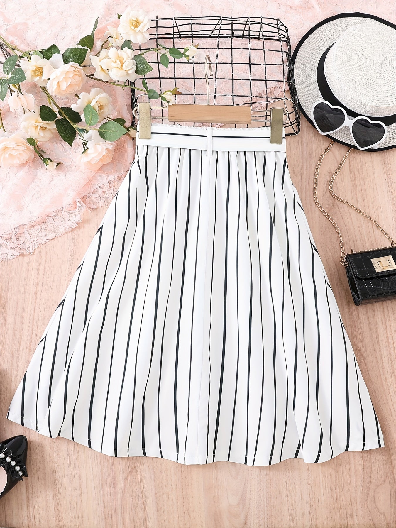 Girls' Striped Long Skirt - Party-Ready Kids Clothing