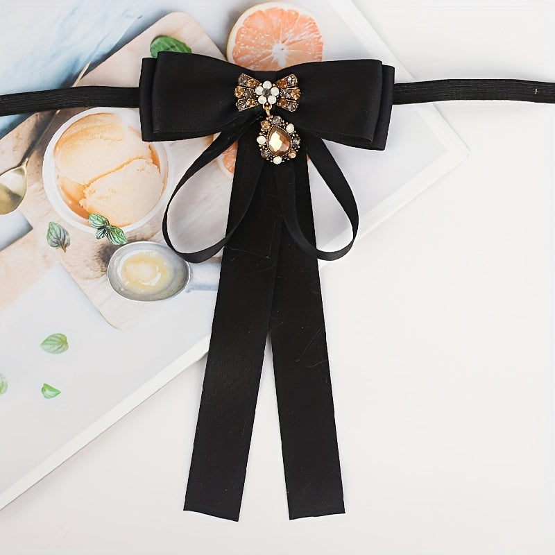 Crystal Pendant Bow Tie for Women