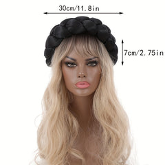 Satin Twisted Braided Headband Women Turban Elastic Solid Head Wrap Hairband