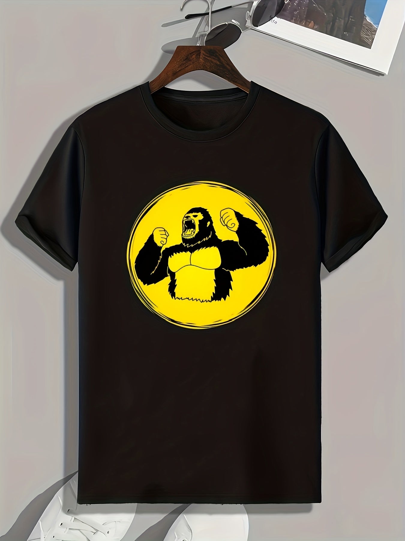 Chimpanzee Print Men's Graphic T shirt Casual Comfy Tees
