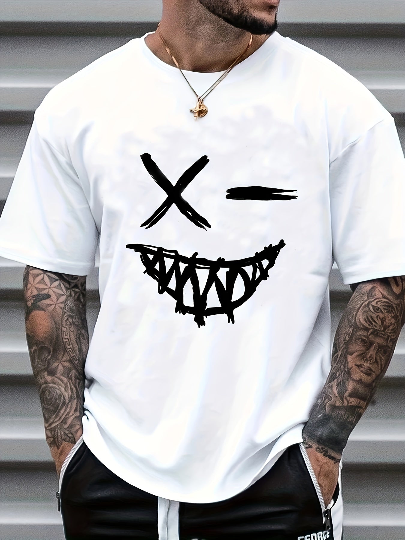 Smile Graphic T-shirt for Men - Casual Summer Tee