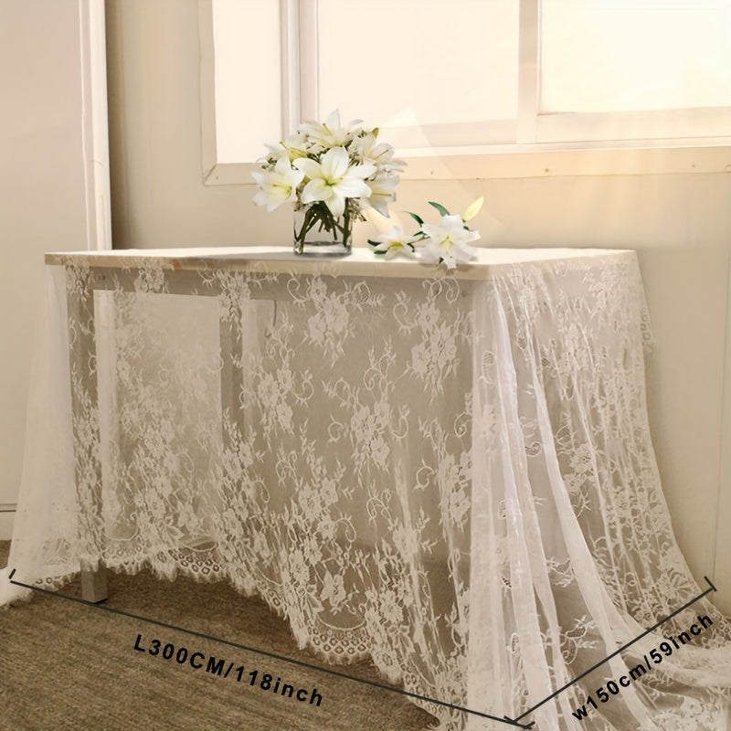 Lace Tablecloth Vintage Embroidered Rustic Fabric Table Cover