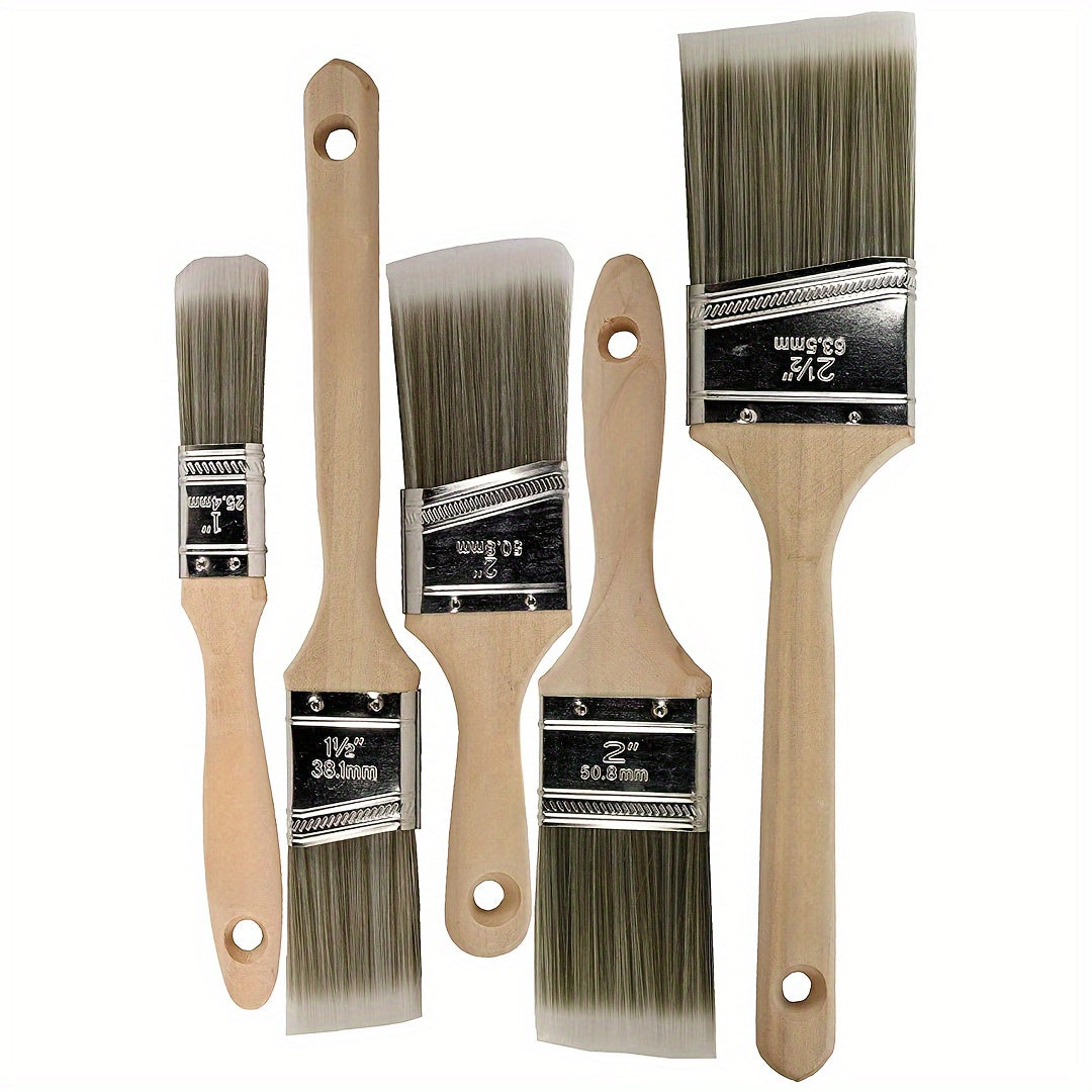 5pc Paint Brushes Set for Wall Cabinet Fence Deck
