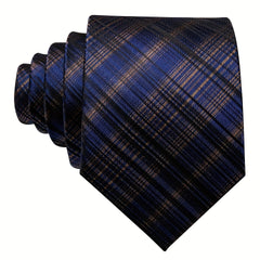 Men's Silk Striped Necktie Set Wedding