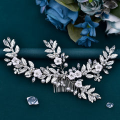 Sweet Style Ceramic Floral Hair Comb for Women