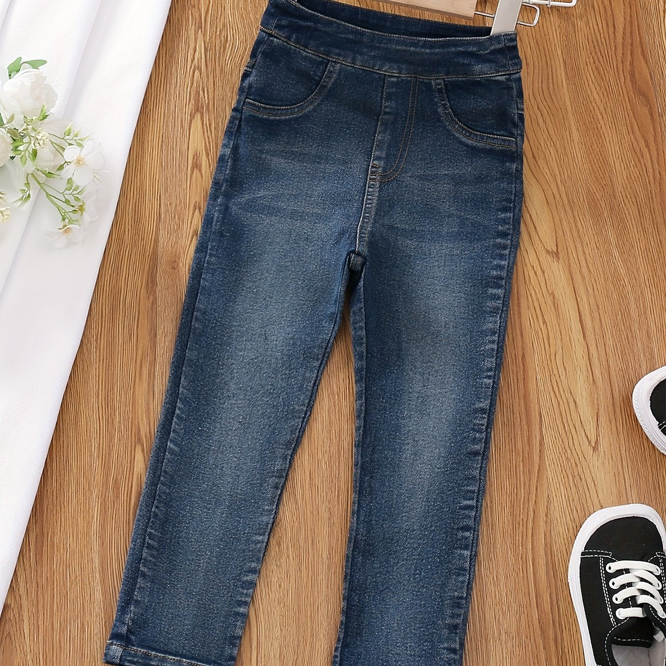 Girls' High Waist Skinny Jeans Stretchy Denim Pants For Kids Teen Girls