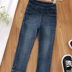 Girls' High Waist Skinny Jeans Stretchy Denim Pants For Kids Teen Girls