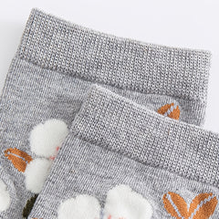 5 Pairs Womens Floral Cotton Socks Vintage Patterned Crew Socks