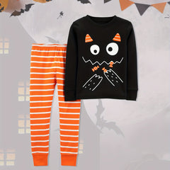 Girls Devil Graphic Pullover + Pumpkin Pants Set
