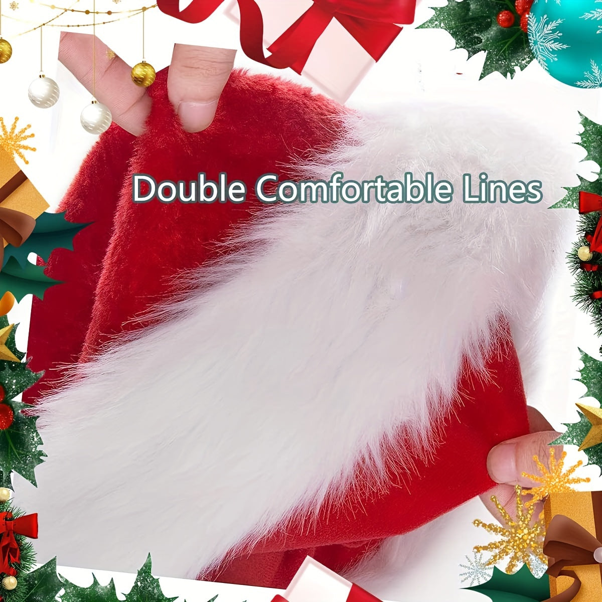 4pcs Santa Hat Christmas Hat Holiday Adults Soft Comfortable Velvet Thickened