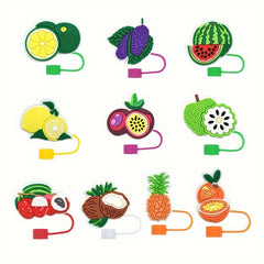 10pcs Halloween Straw Tip Cover Reusable Straw Toppers Dustproof Straw Caps