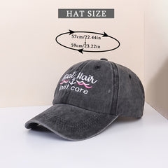 Boat Hair Don't Care Baseball Cap Y2K Embroidery Casual Washed Sunscreen Sports