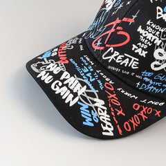 Letter Graffiti Baseball Cap Hip Hop Sports Hat Sun Protection Adjustable
