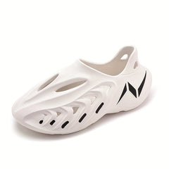 Men's Hollow Out Closed Toe Foam Clogs Slippers Non Slip Comfy Beach Sandals