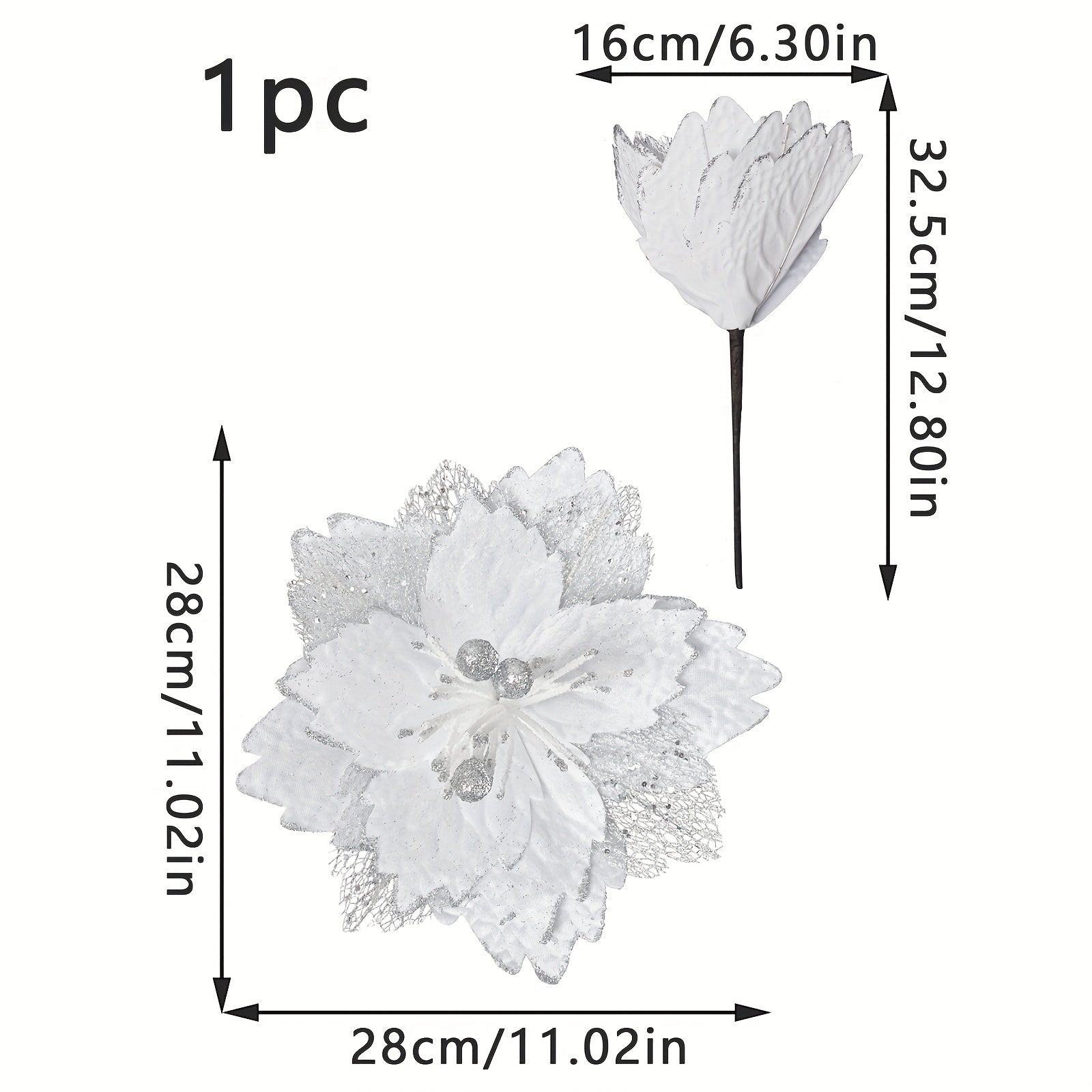 32 51 Cm Artificial Christmas Red Flower for Tree Gift Box Decor