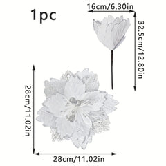 32 51 Cm Artificial Christmas Red Flower for Tree Gift Box Decor