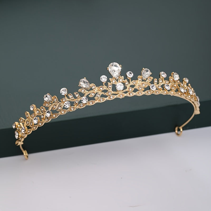 Vintage Crystal Crown Queen Tiara Wedding Jewelry Bridal Hair Accessories