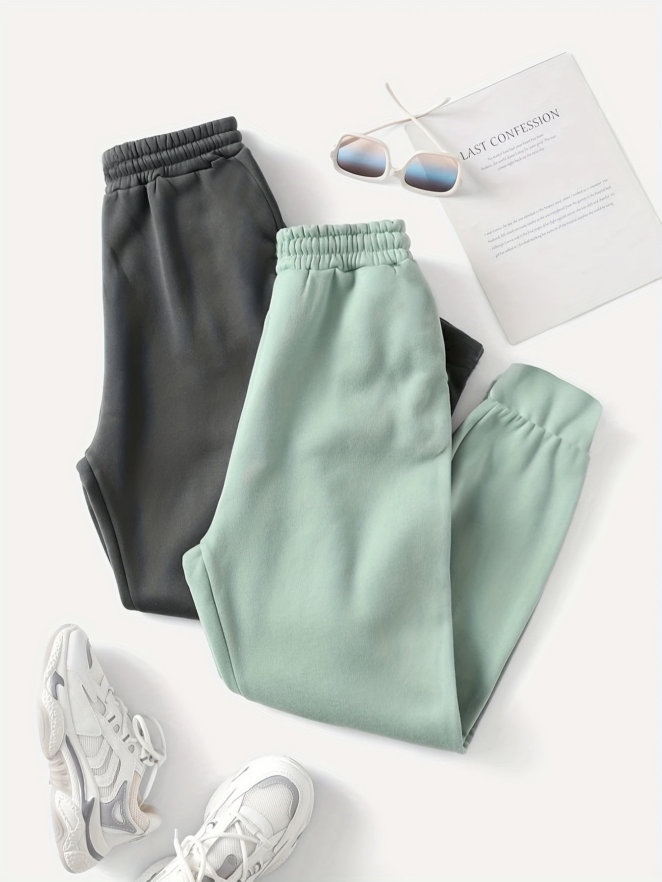 Casual Elastic Waist Jogger Pants Women's Clothing