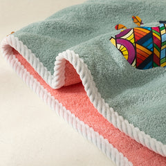 Colorful Palm Pattern Hair Drying Cap Water Absorbent Towel