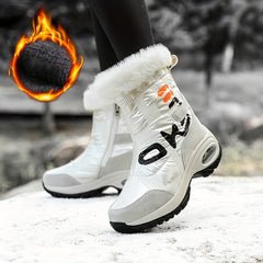 Women's Winter Fleece Lined Snow Boots Non Slip Outdoor Mid Calf Boots